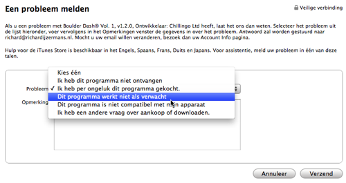 iTunes-probleem-melden