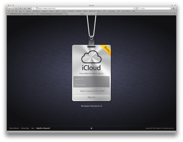 iCloud beta wallpaper