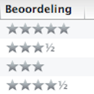 Halve ster beoordeling in iTunes icoon