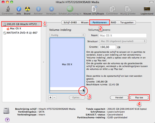 OSX-Herpatitioneren OSX-Herpatitioneren