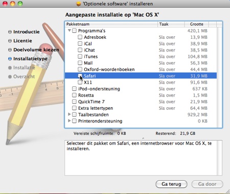 Optionele software-installeren