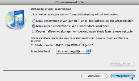 iTunes-reservekopie iTunes-reservekopie