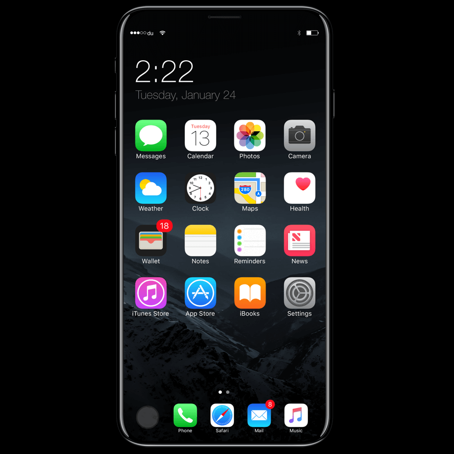 Prachtig concept toont iPhone 8 met iOS 11
